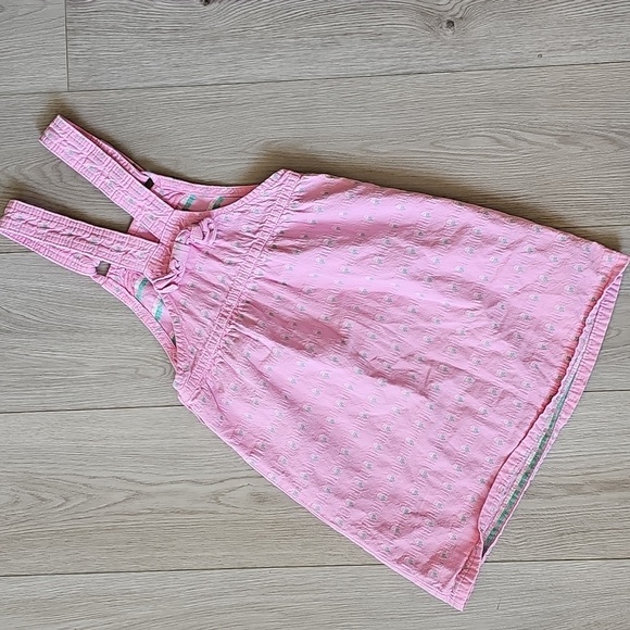 Vintage OshKosh Pink Tab Pink Floral Overall Dress / Dressall, Size 6X - Picture 8 of 14